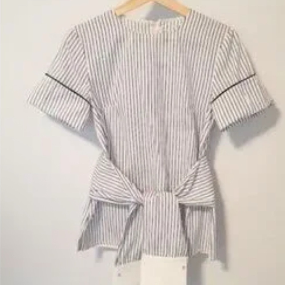 Title: Victoria Beckham Striped Tie-Front Blouse – New with Tags
